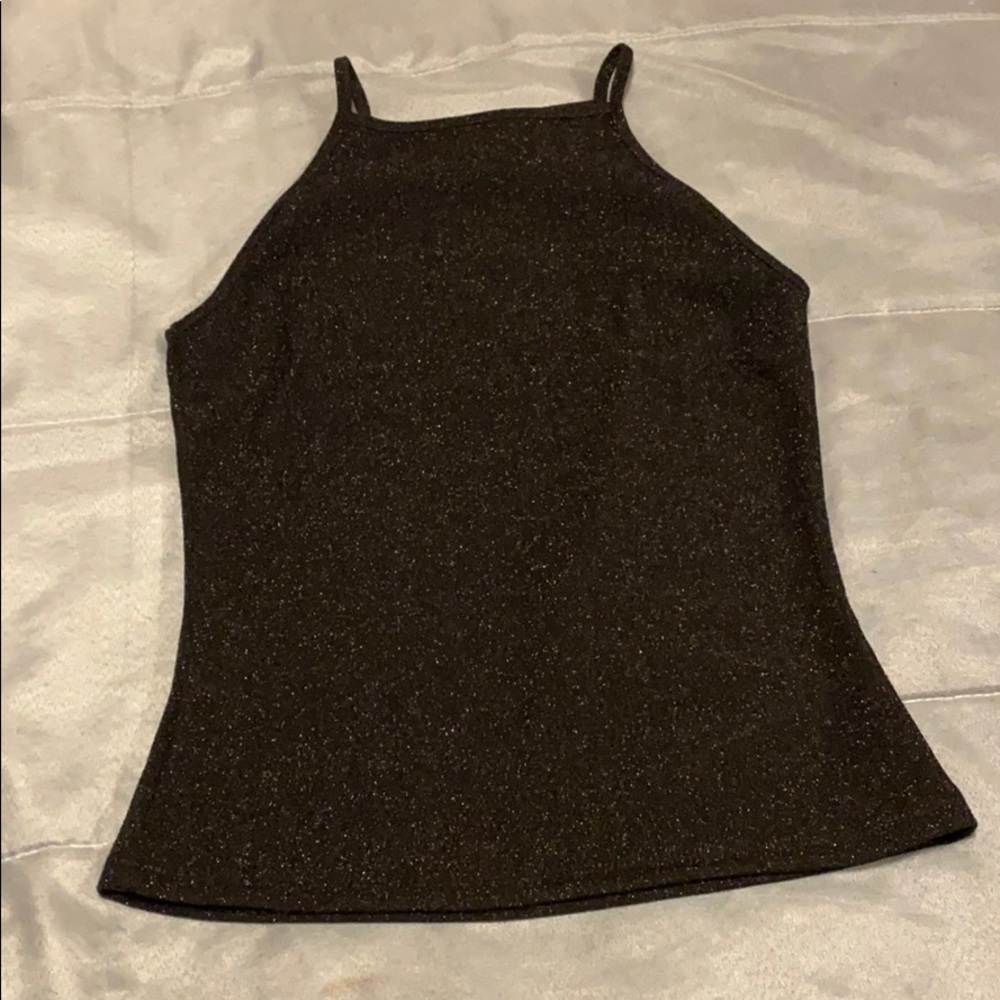 Sparkly Black Halterneck Top